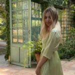 déshabillé intérieur satin soie vert amande