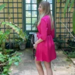 robe portefeuille rose fuchia en soie