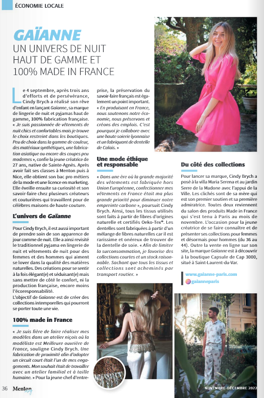 Lingerie de nuit Gaïanne