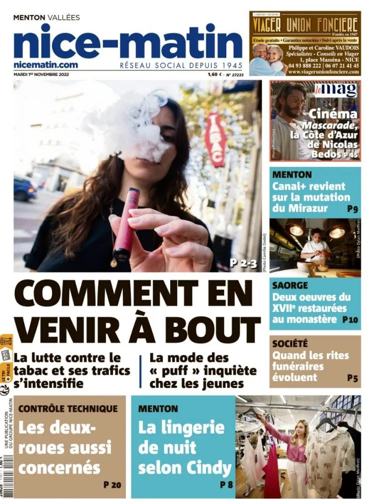 Couverture magazine Nice Matin Gaïanne lingerie nuit made in France