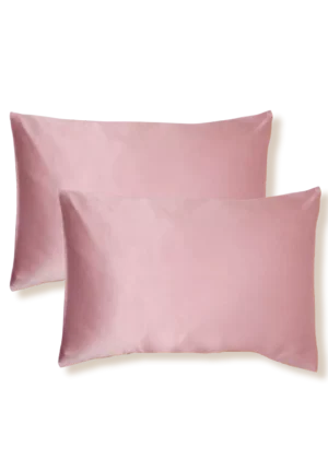 taie d'oreiller en soie naturelle couleur bois de rose