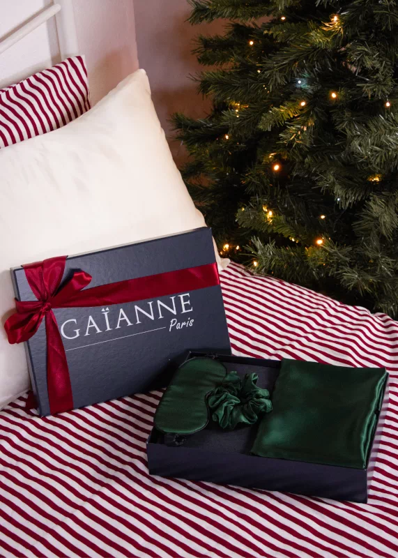 Idée cadeau de noël coffret soie vert