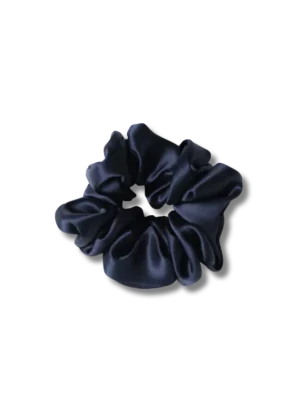 chouchou soie bleu nuit