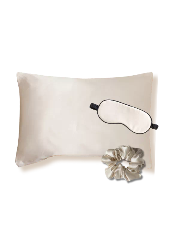 coffret cadeau noel taie oreiller soie champagne