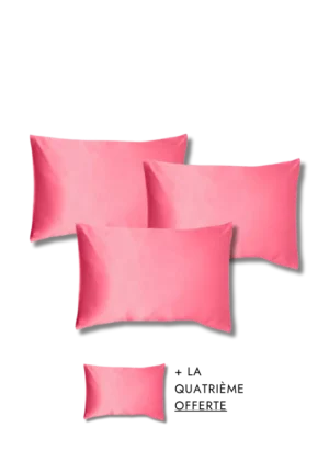Taie d'oreiller soie de haute qualité - rose corail 50x70
