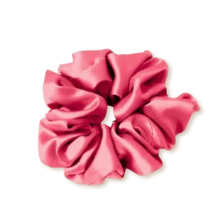 chouchou en soie rose corail