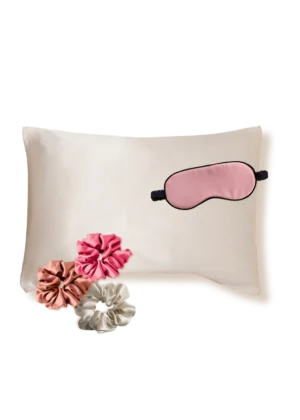 coffret star academy taie oreiller en soie 50x70 champagne