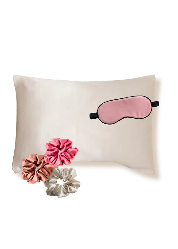 coffret star academy taie oreiller en soie 50x70 champagne