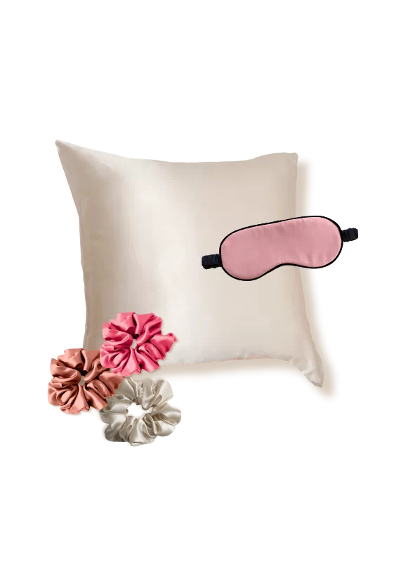 coffret star academy taie oreiller en soie 65x65 champagne