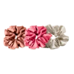 trio de chouchous en soie roses