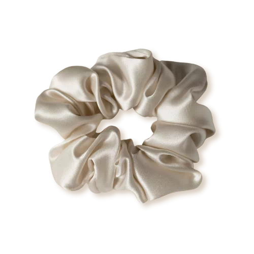 chouchou en soie champagne