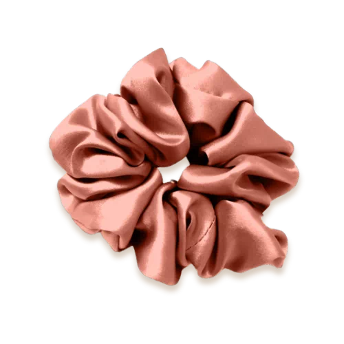 chouchou en soie terracotta