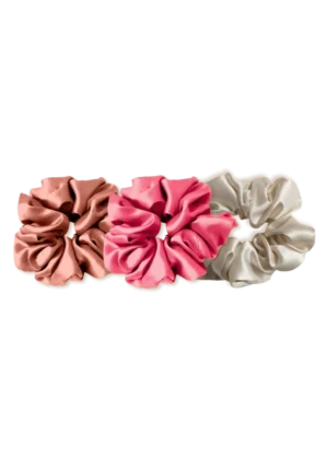 lot chouchou en soie roses