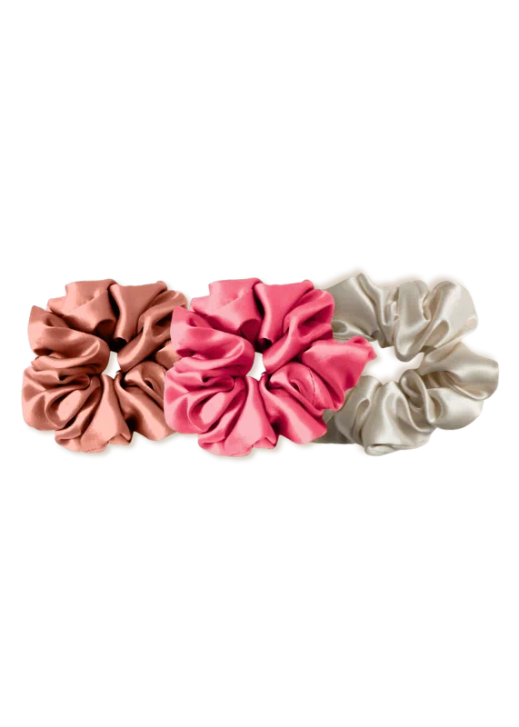 lot chouchou en soie roses