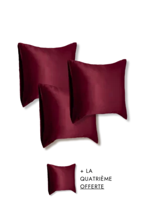 Taie d&#039;oreiller en soie haute qualité bordeaux