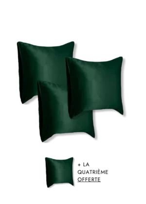 Taie d&#039;oreiller en soie haute qualité - vert sapin