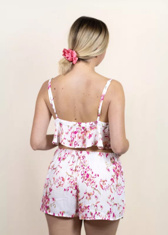 chouchou en soie corail femme