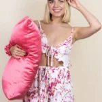 idée cadeau femme taie d'oreiller en soie corail