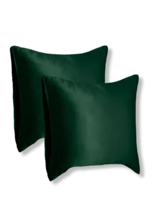 lot de 2 taies oreiller soie 65x65 vert sapin