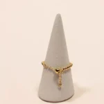 Bague réglable gold filled plaqué or perles d'eau