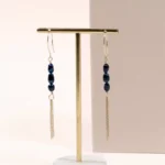 boucles d'oreille femme perles naturelles bleu