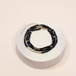 bracelet femme perles bleu plaqué or made in france