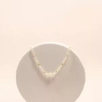 collier gold filles perles d'eau douce blan