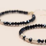 créoles or laminé perles bleu naturelles