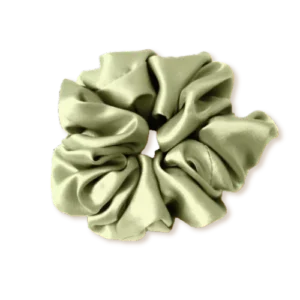 chouchou en soie vert amande