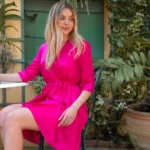 déshabillé soie femme rose