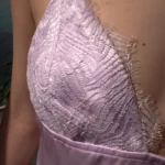 nuisette dentelle violet lilas soie