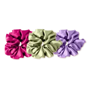 trio de chouchous en soie pastel