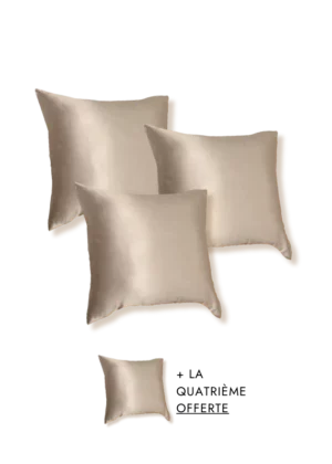Taie d&#039;oreiller en soie de haute qualité - taupe carrée