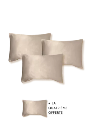 Taie d'oreiller en soie de haute qualité - taupe rectangle