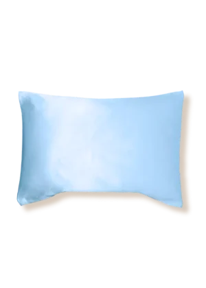 taie oreiller soie 50x70 bleu ciel