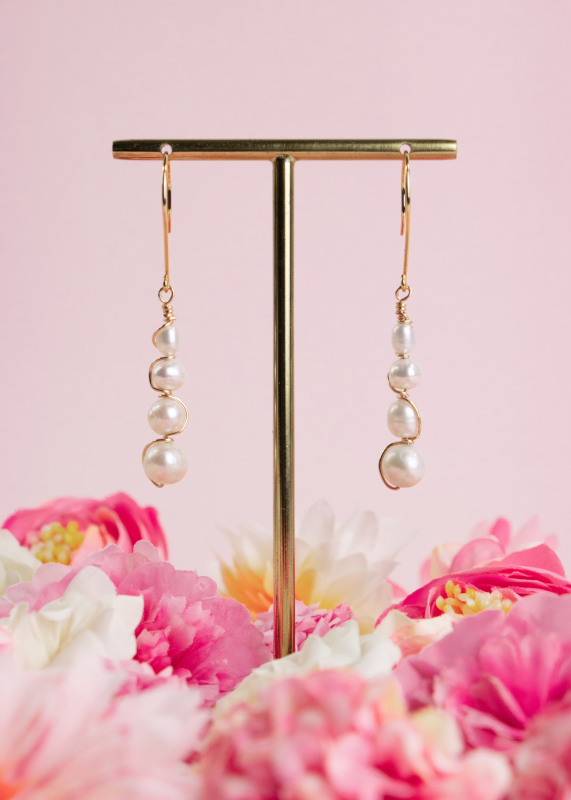 boucles d'oreille femme plaqué or perles fete des meres