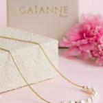 Collier or laminé 14K et perles de culture blanches - Céleste