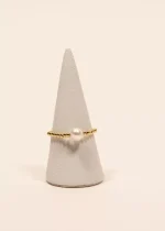 bague femme ajustable plaqué or perles d'eau douce fabriqué en france
