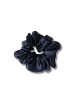 chouchou soie bleu nuit